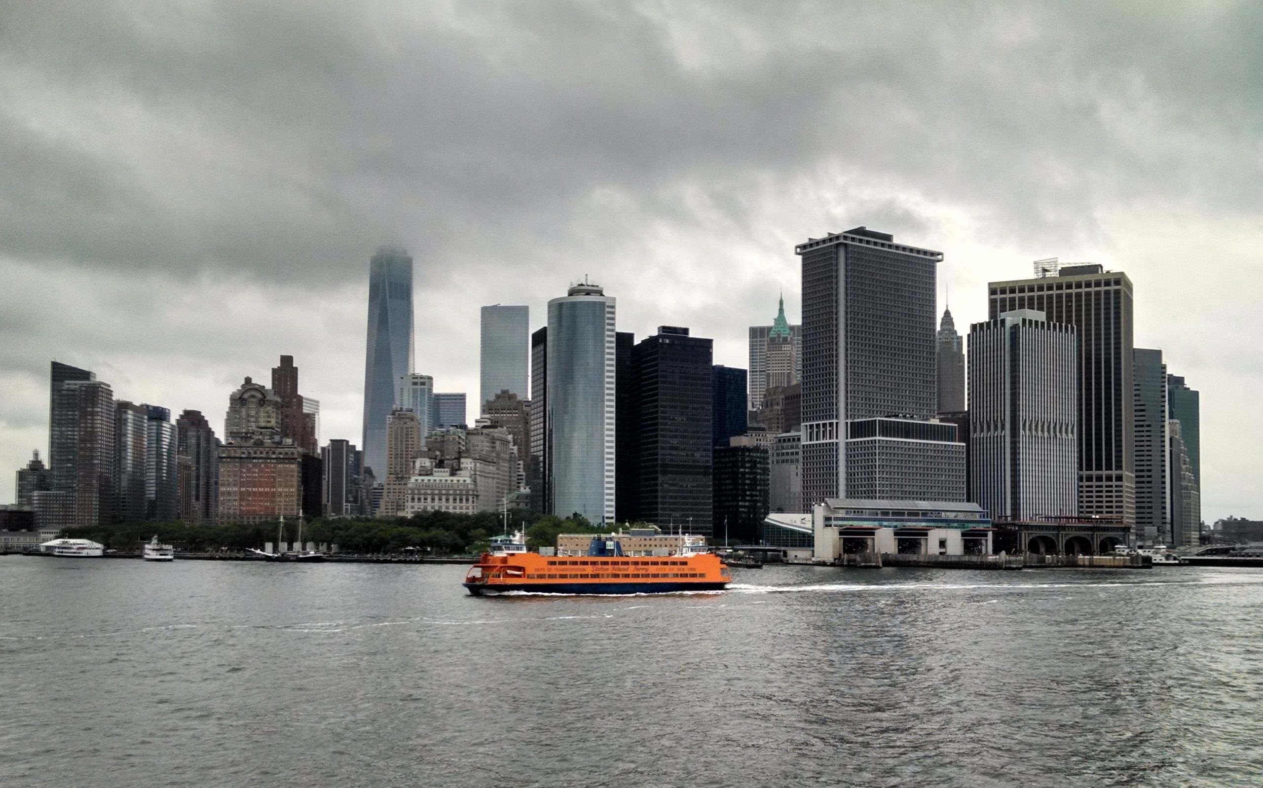 Lower Manhattan_clouds_ferry